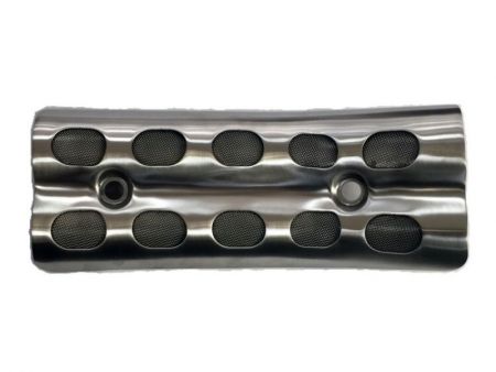 Precision Stamped Metal Covers, Shields, and Guards for Motorcycles - Stainless steel motorcycle covers, shields, and guards with mesh inserts