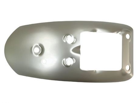 Aluminum rear fender with a brushed and clear anodized finish.