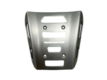 Fine-Blanked Aluminum Motorcycle Luggage Rack – Chamfered & Anodized Finish - Aluminum alloy motorcycle luggage rack with fine blanking, chamfering, and brushed finish.